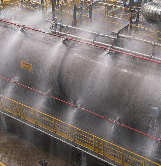 Wet testing of fire protection and separator systems
