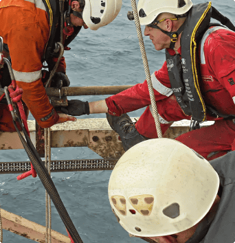 Offshore intervention team performing subsea well operations