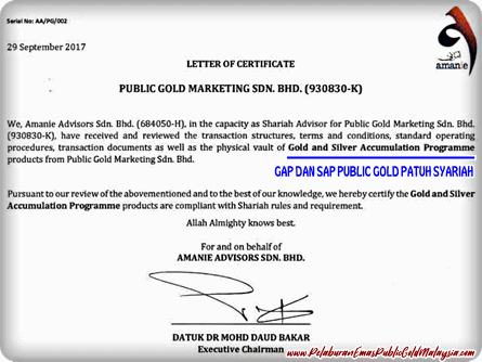 Emas Gap Disahkan Patuh Syariah