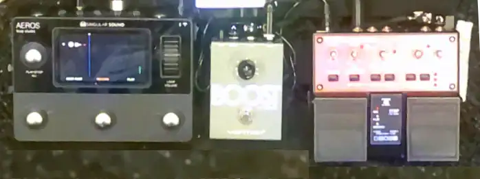 Live looping footboard with Boss RC-20XL guitar looper and Singular Sound Aeros vocal looper
