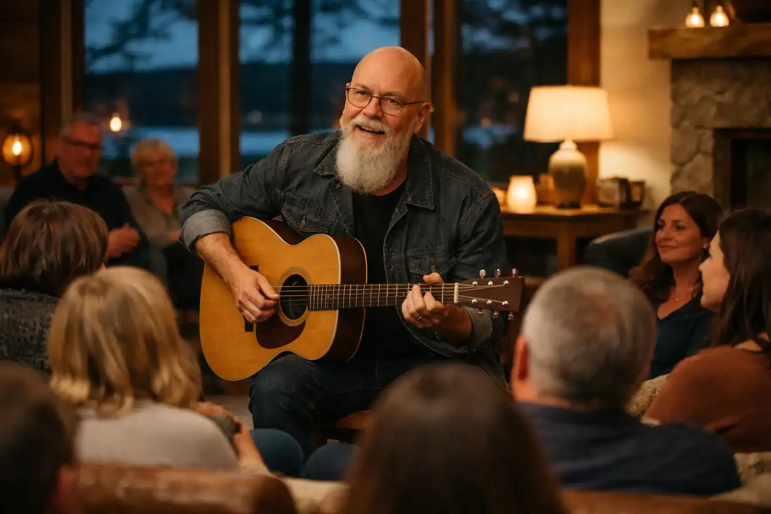 Vacation rental entertainment with live acoustic music in a private home