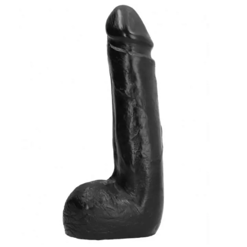 All black – dildo realista preto suave 20 cm