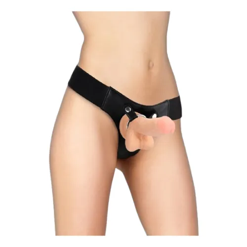 Strap-on realista de couro Ouch! 7 Branco