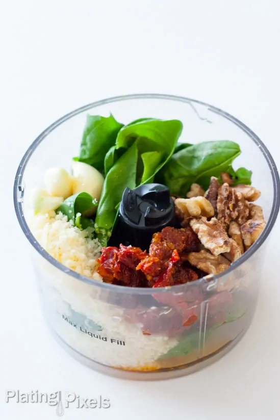 Toasted Walnut and Sun-Dried Tomato Pesto - www.platingpixels.com