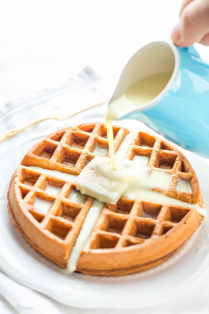 Eggnog Waffles Gluten Free recipe - www.platingpixels.com
