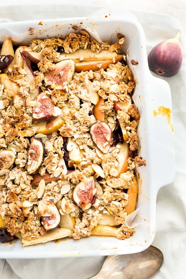 Fall Harvest Fig Pear and Apple Crisp recipe - www.platingpixels.com