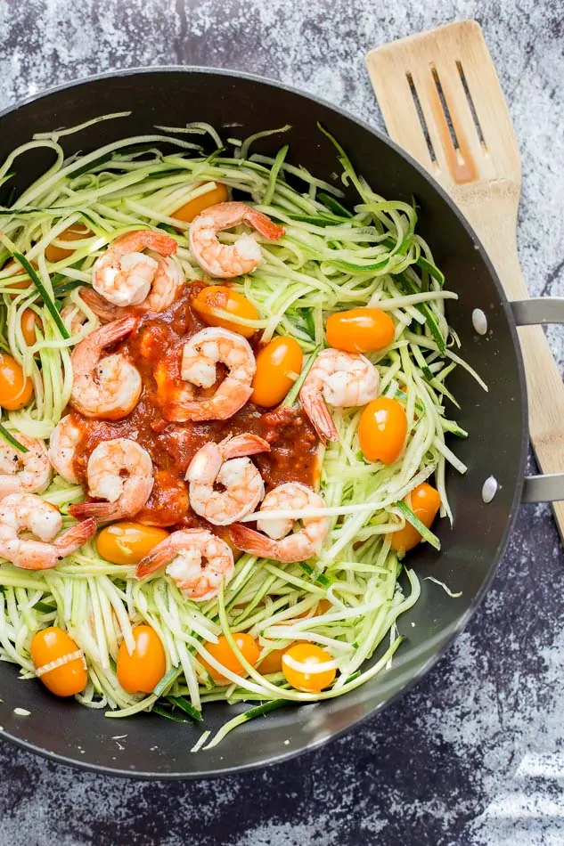 Tuscan Style Sardine and Shrimp Zoodles - Plating Pixels