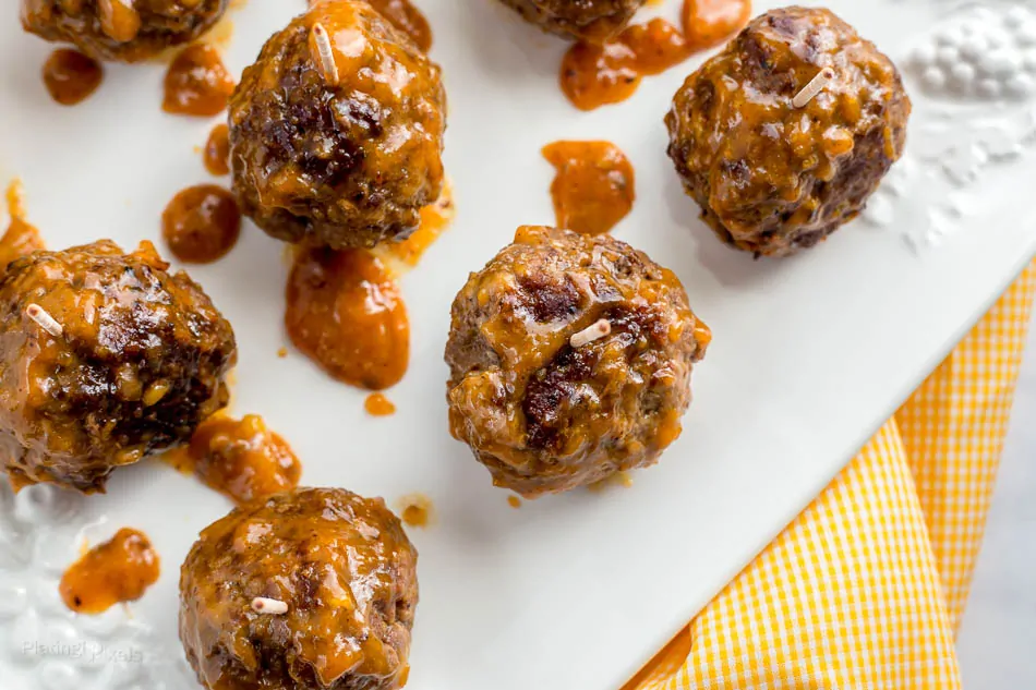 Caribbean Mango Sauced Meatballs recipe - www.platingpixels.com