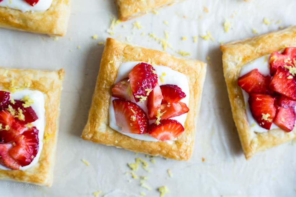 Strawberry Lemon Cream Breakfast Tarts recipe - www.platingpixels.com