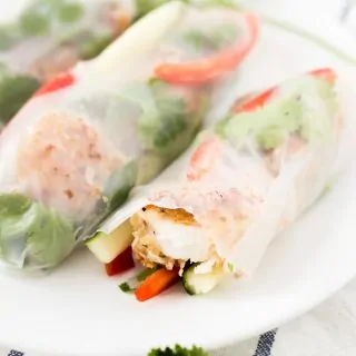 Lightened Up Coconut Shrimp Spring Rolls recipe - www.platingpixels.com
