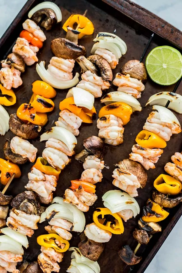 Grilled Habanero Shrimp Fajita Skewers recipe - platingpixels.com