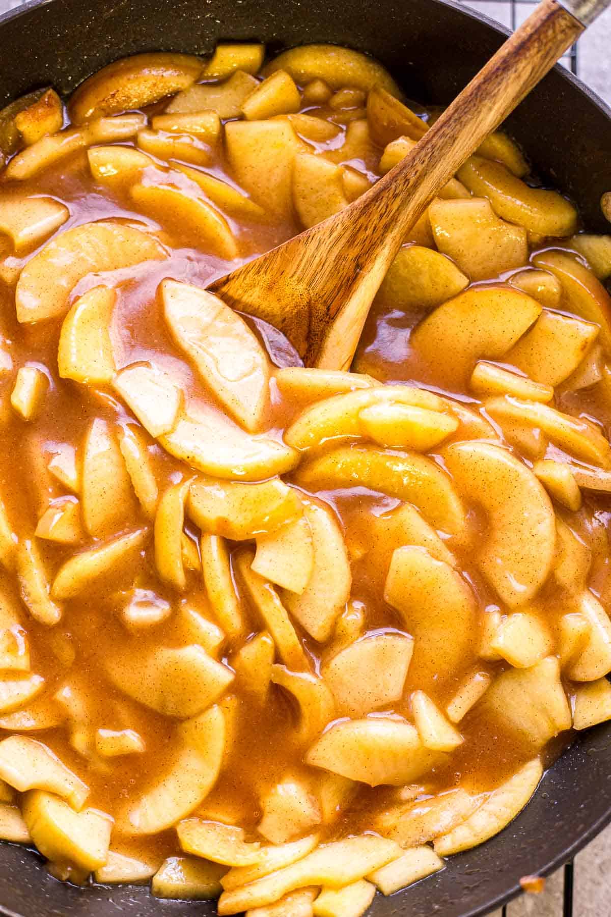 Apple Pie Filling cooking in a pot