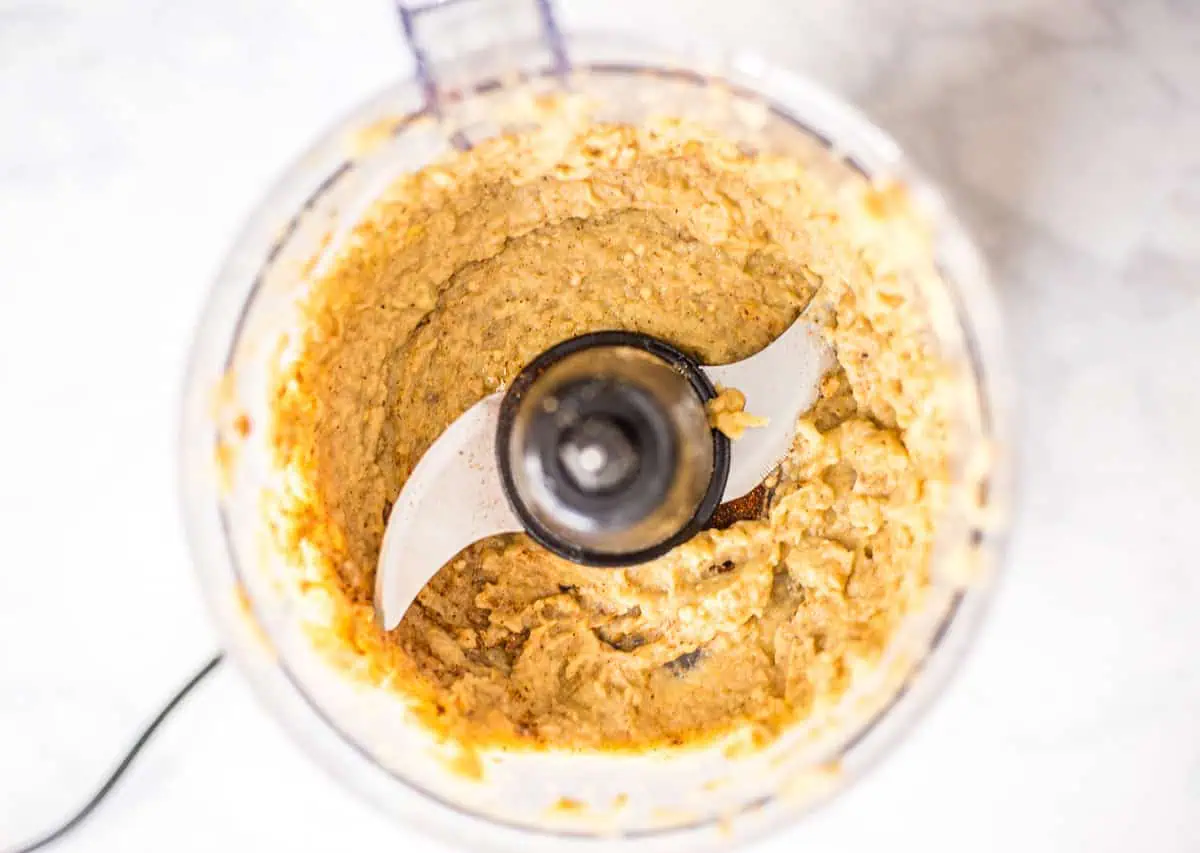 Using a food processor to make eggplant dip