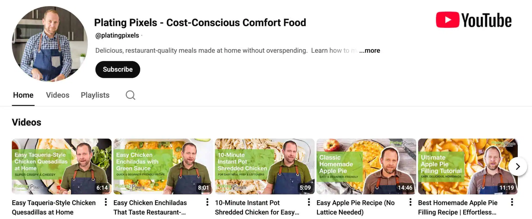 Plating Pixels YouTube channel preview
