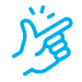Blue outline of a hand snapping its fingers, with two lines indicating motion above the hand, on a white background—perfect for illustrating an effortless maintenance plan.
