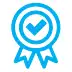 Blue award ribbon icon with a checkmark in the center, symbolizing certification or approval for a maintenance plan.