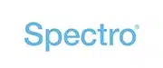 Logo of Spectro displayed in light blue font on a white background.