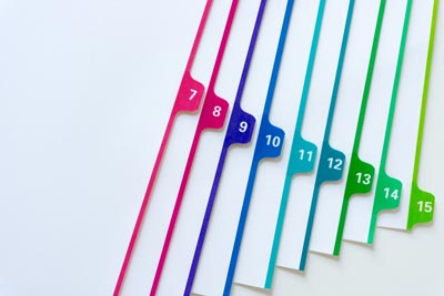 Colorful Custom Tabs for 3 Ring Binders Made in USA