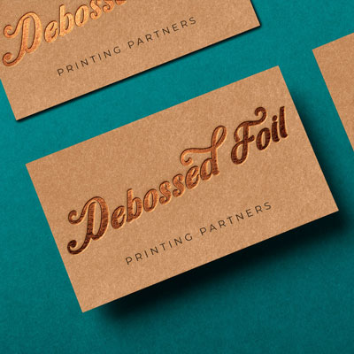Debossed-foil-letterpress-kraft-paper-for-vintage-business-card-look-creative-marketing-ideas-Indiana