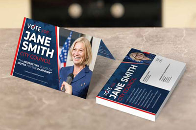 Fold Over Political Campaign Postcard Example