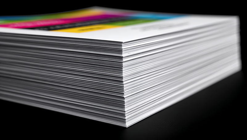 Stack of Colorful Fliers Printed in United States