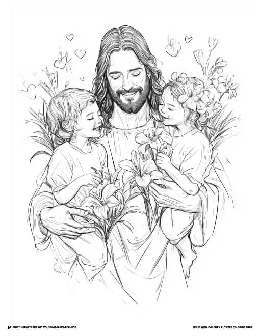 Jesus-with-children-flowers-pdf-download-kids-printable.jpg