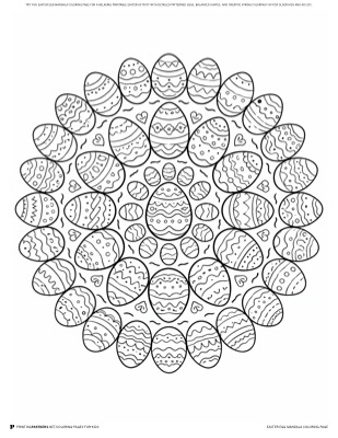 Easter egg mandala coloring page — intricate Easter egg mandala design, free printable PDF for older kids and adults