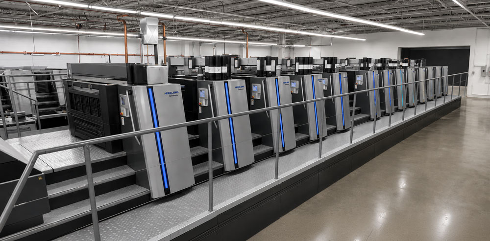 Production floor of Printing Partners' commercial printing facility in Indianapolis
