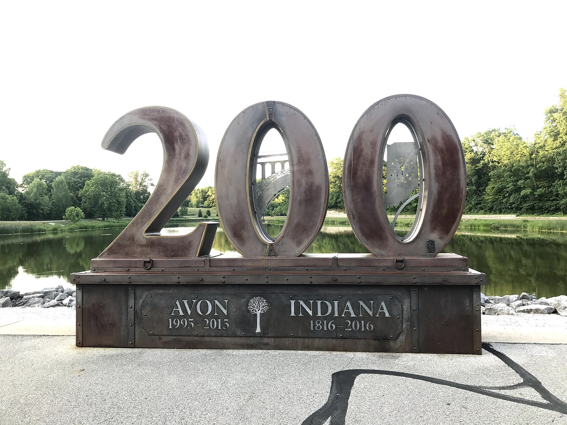 Avon Indiana 200-Year Bicentennial sculpture 1816-2016