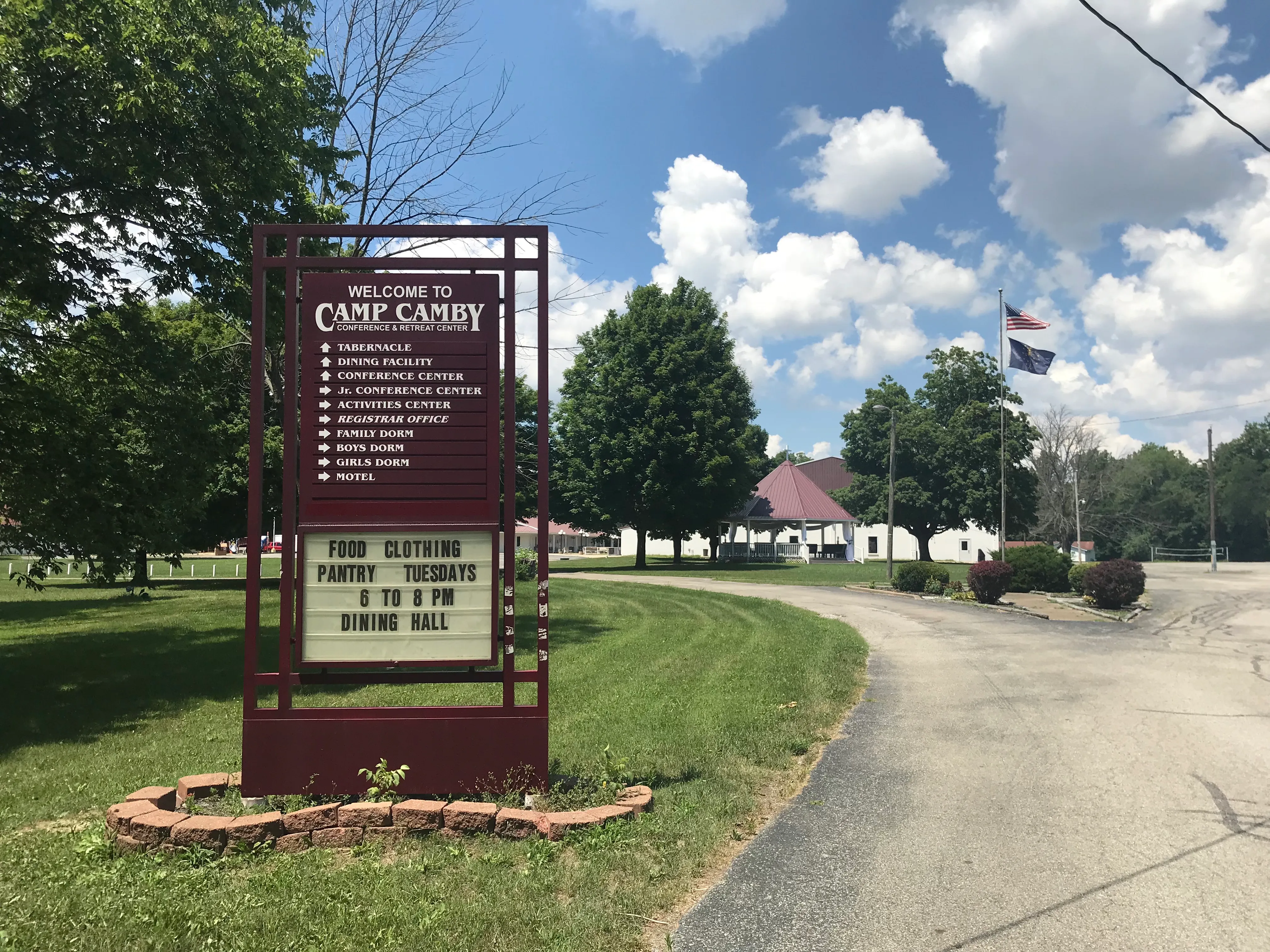 Camp Camby sign in Camby, Indiana