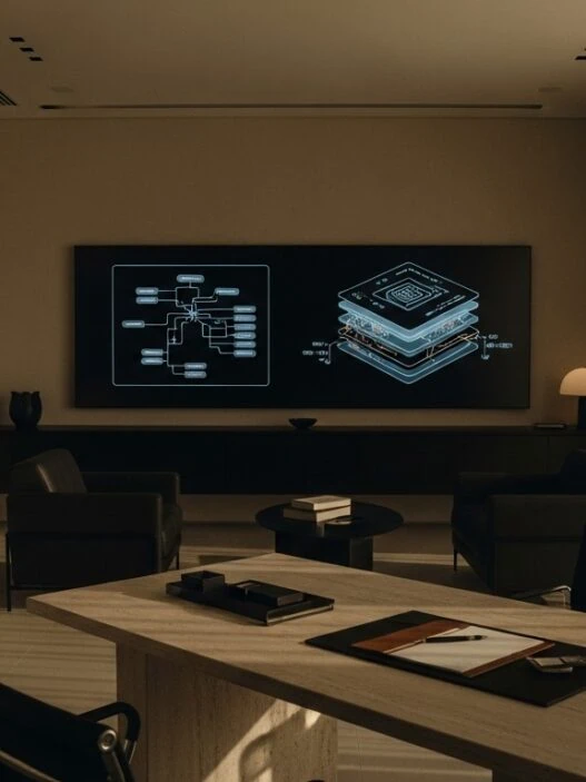Tokenized luxury revolution blockchain office displaying asset portfolio data/ Tokenized luxury