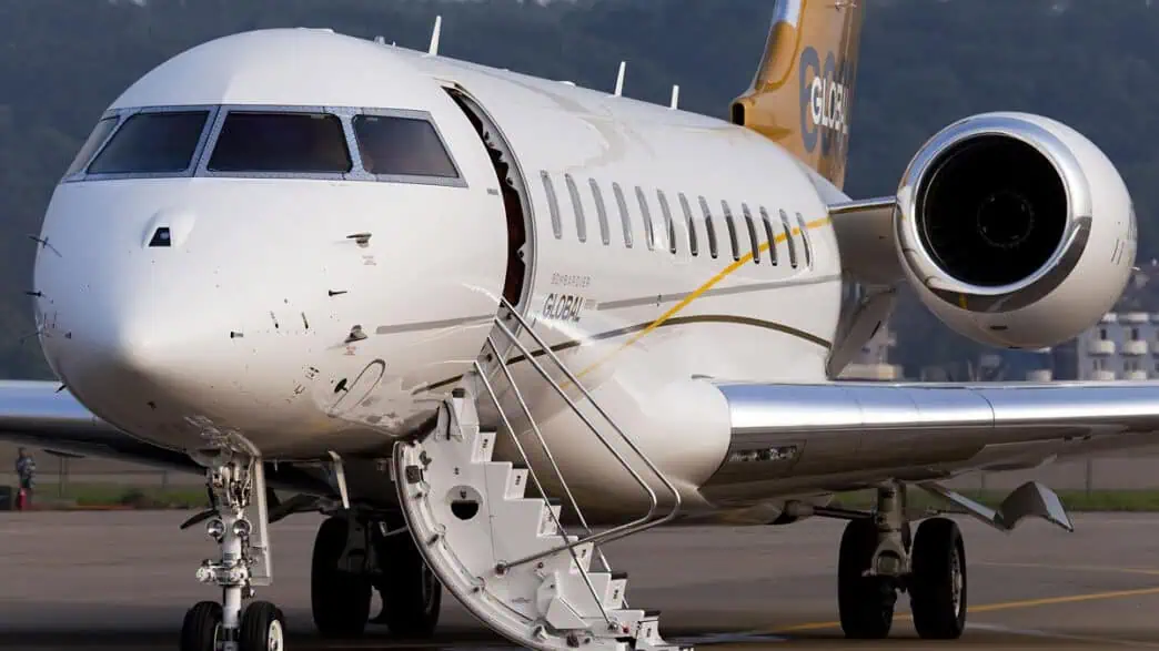 Bombardier Global 6000 ultra-long-range business jet on airport