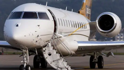 Bombardier Global 6000 ultra-long-range business jet on airport
