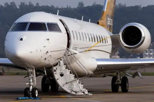 Bombardier Global 6000 ultra-long-range business jet on airport