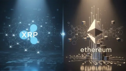 Institutional blockchain adoption comparison between XRP and Ethereum in modern financial infrastructure 2025