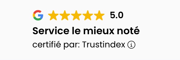 5.0 Service le mieux noté - certifié par Trustindex