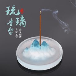 琉璃香臺晶透琉璃香爐擺件