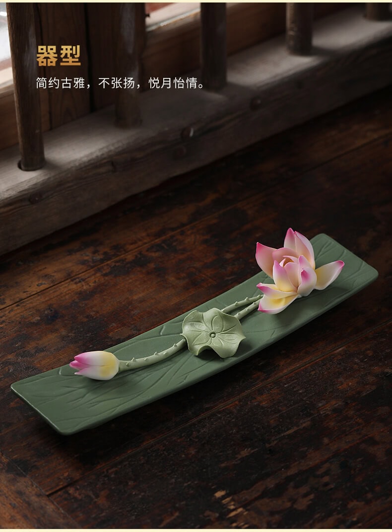 禅の意  加護を平安を保つ    陶磁器  仏手蓮の花香炉 順遂平安手工陶瓷禪意蓮花香爐– 普雲閣