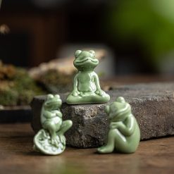 青萍小駐陶瓷小青蛙茶寵擺件