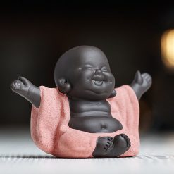 笑口常開紫砂彌勒笑佛中式禪意擺件