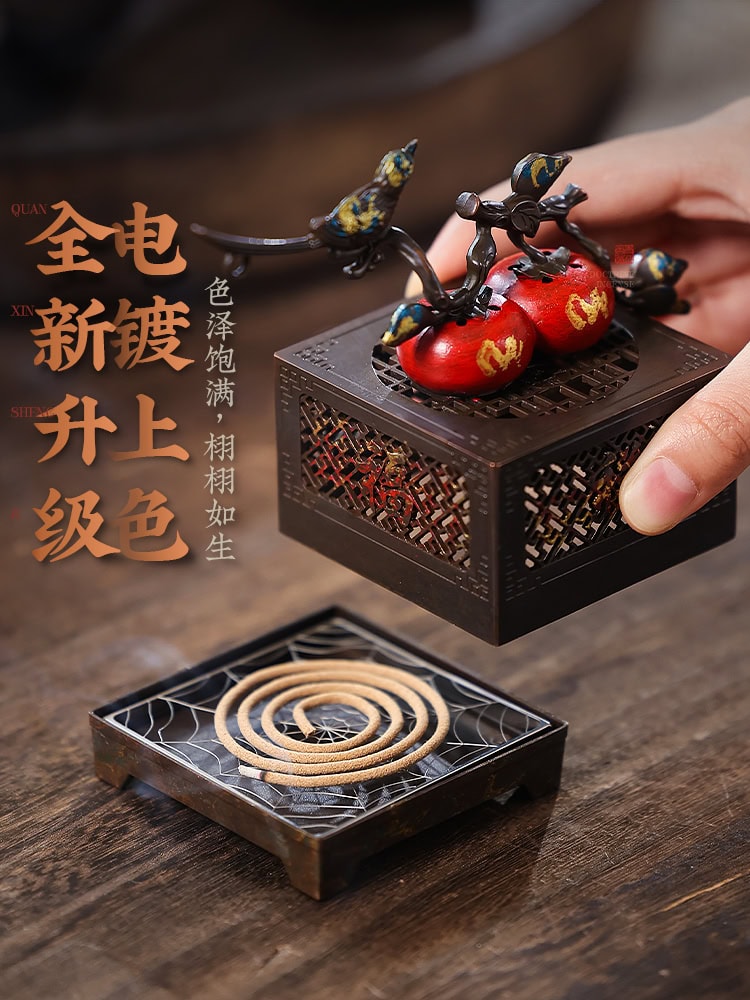 喜柿連連祥雲納福中式大香盒香爐：圖片 3