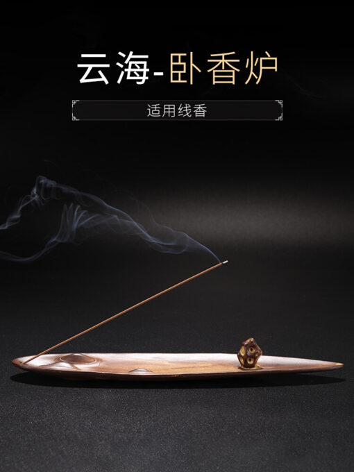 一葉泛舟雲海臥香爐陶瓷線香爐