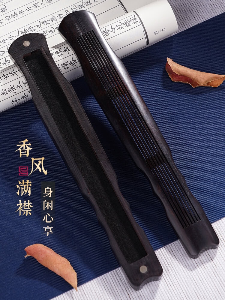 一縷琴煙伏羲古琴臥香爐進口黑檀香薰爐：圖片 5