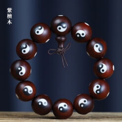 小葉紫檀鑲嵌兩儀佛珠工藝品