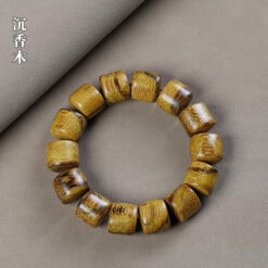 靜緣沉香木15mm桶珠手串佛珠