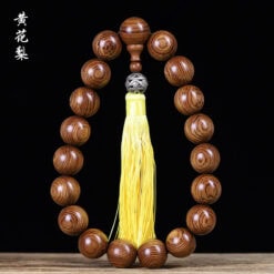 禪悅黃花梨虎皮紋佛珠車掛手持文玩