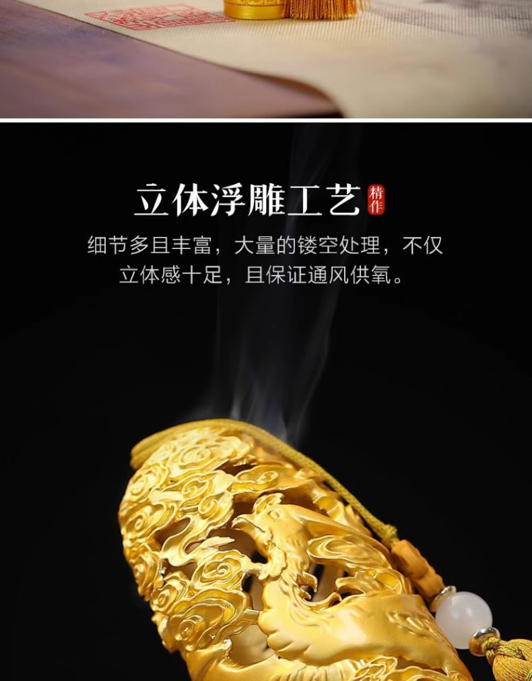 純銅復古中式鏤空立式線香爐– 普雲閣
