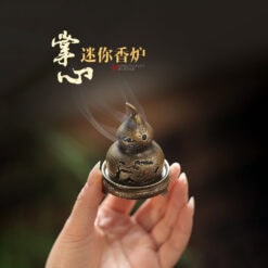 掌心玩物葫蘆金屬盤香爐迷你隨身小香盒– 普雲閣