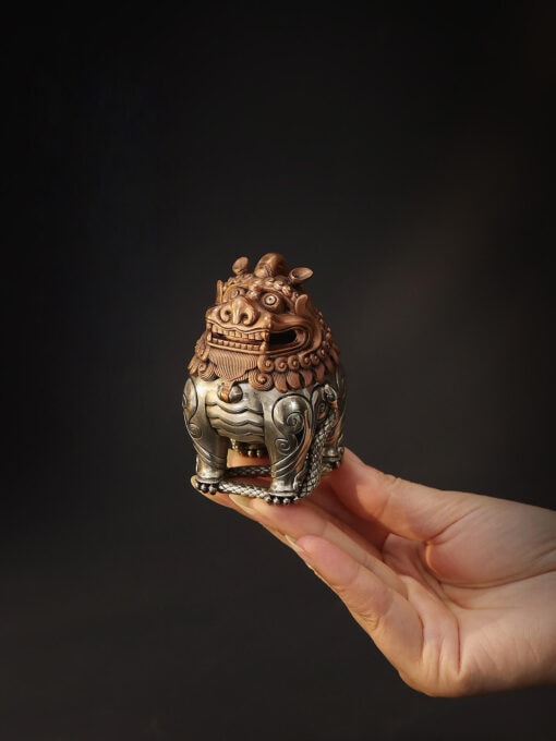 天祿》純銅小號白銅瑞獸擺件熏香爐– 普雲閣