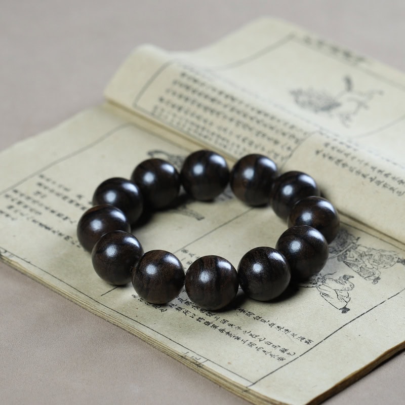默照菩薩棋楠沉香手串虎斑紋佛珠文玩 | 默照菩薩棋楠沉香手串虎斑紋佛珠文玩